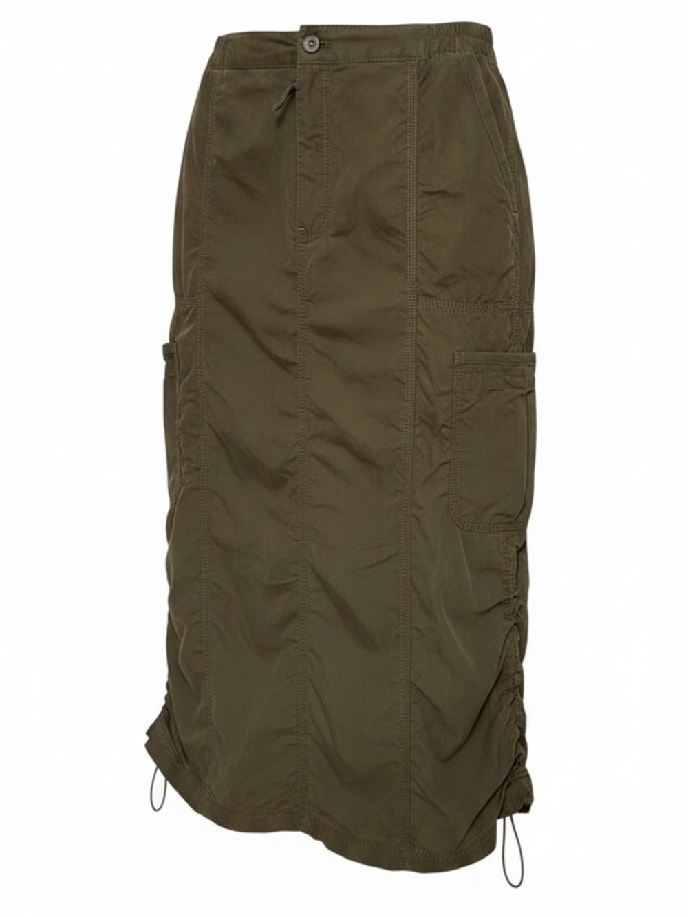 TNA Olive Utility Cargo Midi Skirt